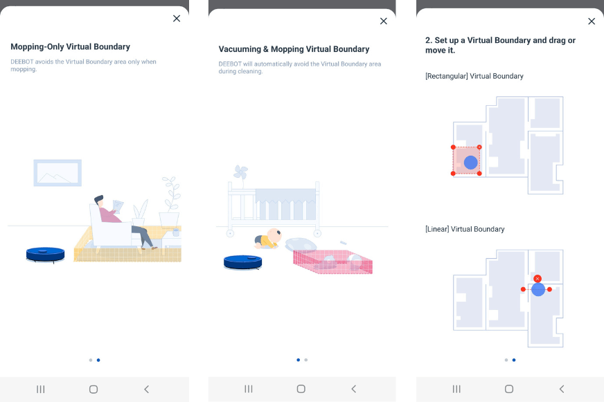 Sperrzonen werden in der Ecovacs Deebot X1 Turbo App definiert